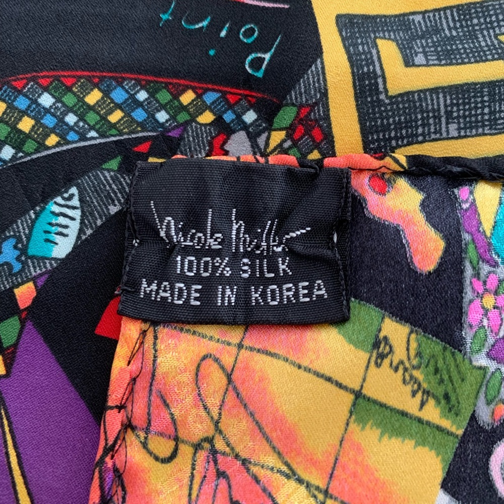 Nordstrom vintage 100% silk Nicole Miller limited edition scarf. - Picture 3 of 3